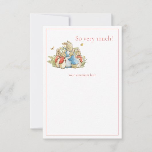 Beatrix Potter Red Baby Girl Shower Bedankkaart (Achterkant)