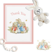 Beatrix Potter Red Baby Girl Shower Bedankkaart
