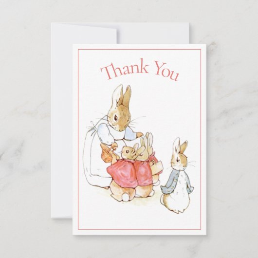 Beatrix Potter Red Baby shower Hartelijk dank Bedankkaart (Voorkant)