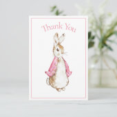 Beatrix Potter Roze Baby shower Dank u wel Bedankkaart (Staand voorkant)