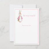 Beatrix Potter Roze Baby shower Dank u wel Bedankkaart (Achterkant)