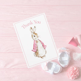 Beatrix Potter Roze Baby shower Dank u wel Bedankkaart