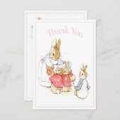 Beatrix Potter Roze Baby shower Dank u wel Bedankkaart (Voorkant / Achterkant)