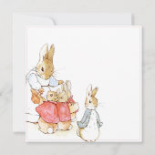 Beatrix Potter  Roze Baby shower Kaart (Achterkant)