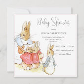 Beatrix Potter  Roze Baby shower Kaart (Voorkant)
