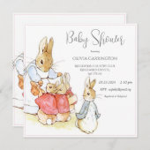 Beatrix Potter  Roze Baby shower Kaart (Voorkant / Achterkant)