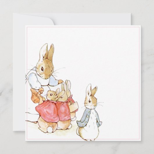 Beatrix Potter Roze Baby shower Kaart (Achterkant)
