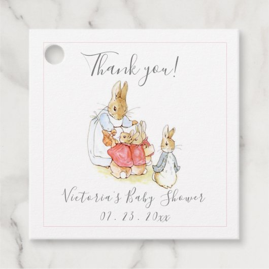 Beatrix Potter  Roze Bedankjes Labels (Voorkant)