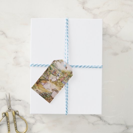 Beatrix Potter Schattige Peter en Vrienden Cadeaulabel (Met Touw)