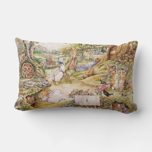 Beatrix Potter Schattige Peter en Vrienden Kussen (Achterkant)