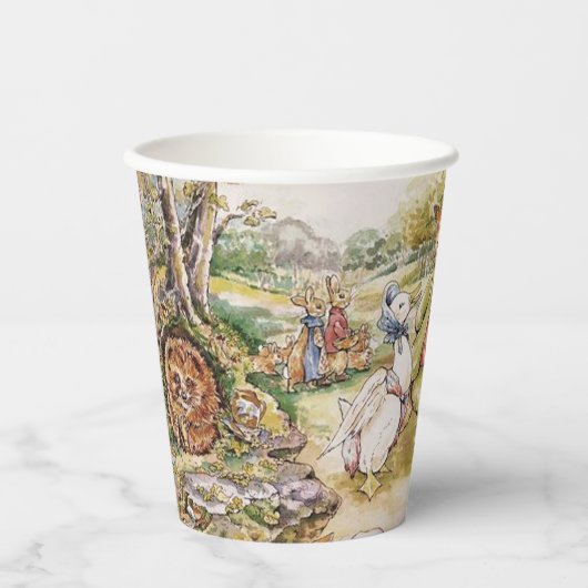 Beatrix Potter Schattige Peter en Vrienden Papieren Bekers (Voorkant)