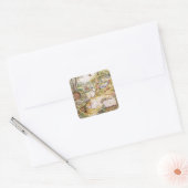 Beatrix Potter Schattige Peter en Vrienden Vierkante Sticker (Envelop)