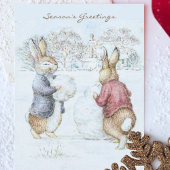 Beatrix Potter Sneeuwman en Bunnies Vakantie Kaart