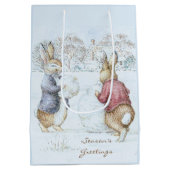 Beatrix Potter Sneeuwman en Bunnies Vakantie Medium Cadeauzakje (Achterkant)