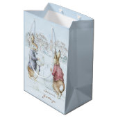 Beatrix Potter Sneeuwman en Bunnies Vakantie Medium Cadeauzakje (Achterkant Gekanteld)