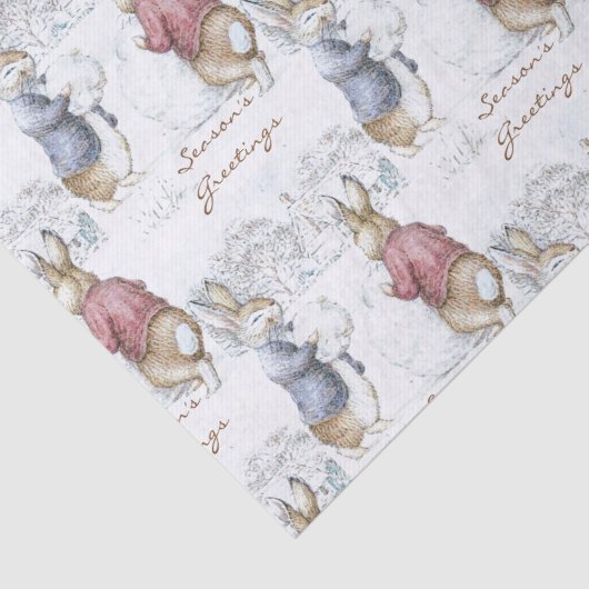 Beatrix Potter Sneeuwman en Bunnies Vakantie Tissuepapier (Detail)