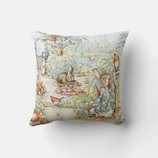 Beatrix Potter Storybook Characters Garden Kussen (Achterkant)