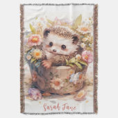 Beatrix Potter Style Baby Hedgehog Gooi Deken (Voorkant Verticaal)