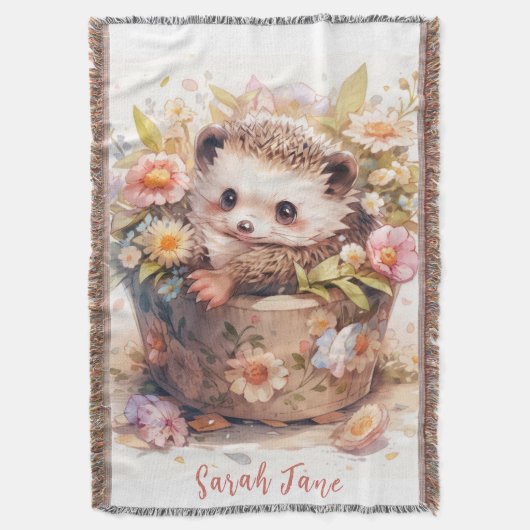 Beatrix Potter Style Baby Hedgehog Gooi Deken (Voorkant Verticaal)