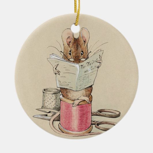 Beatrix Potter Tailor of Gloucester Mouse Keramisch Ornament (Voorkant)