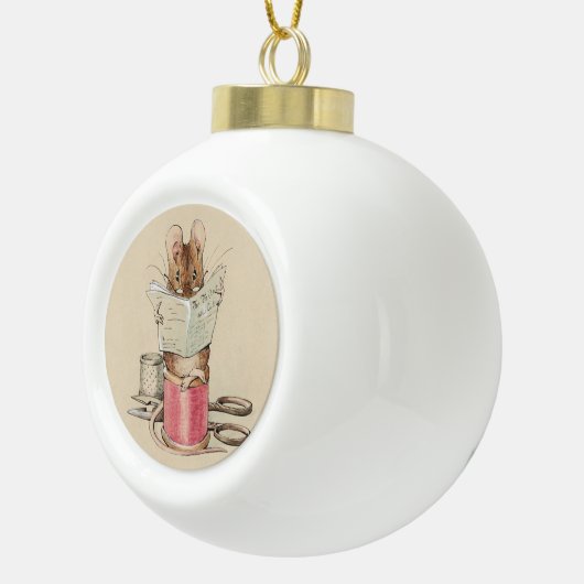  Beatrix Potter Tailor of Gloucester Mouse Keramische Bal Ornament (Rechts)