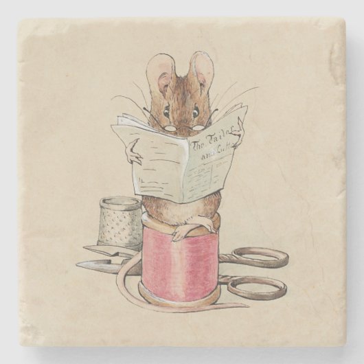  Beatrix Potter Tailor of Gloucester Mouse Stenen Onderzetter (Voorkant)