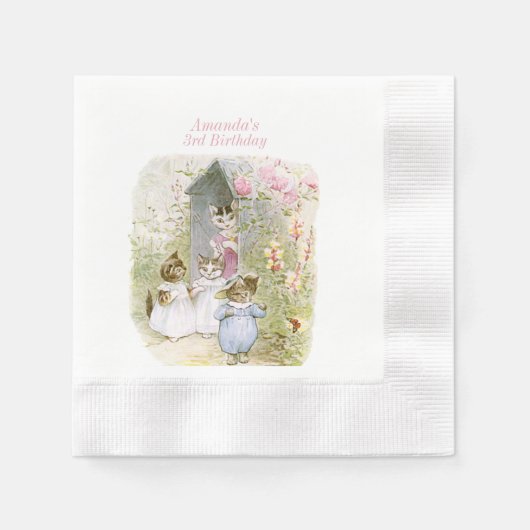 Beatrix Potter Tom Kitten, Mittens en Moppet Servet (Voorkant)