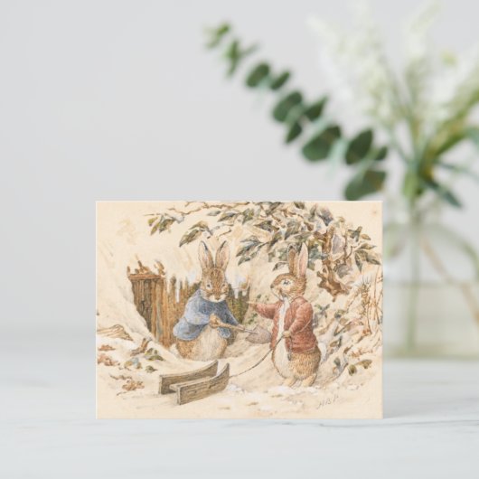 Beatrix Potter Winter Season Briefkaart (Staand voorkant)