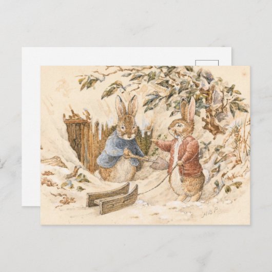 Beatrix Potter Winter Season Briefkaart (Voorkant / Achterkant)