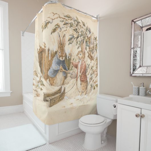 Beatrix Potter Winter Season Douchegordijn (In situ)