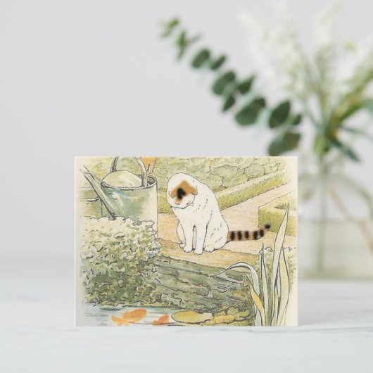 Beatrix Potter - Witte kat Briefkaart (Staand voorkant)