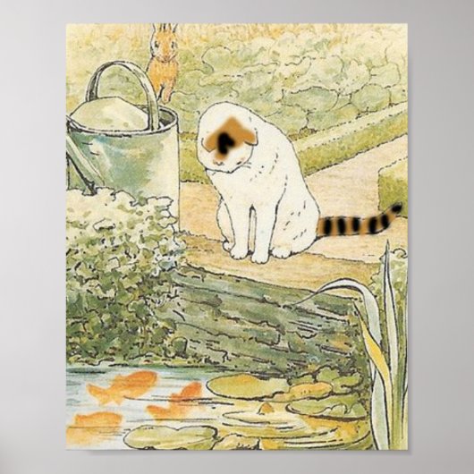 Beatrix Potter - Witte kat Poster (Voorkant)