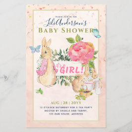 Beatrix  Rabbit Pink Waistcoat Girls Event Flyer