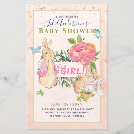 Beatrix  Rabbit Pink Waistcoat Girls Event Flyer (Voorkant)