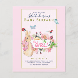 Beatrix  Rabbit Pink Waistcoat Girls Event Flyer