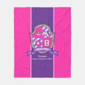 Beatriz letter B, dat wil zeggen roze paars schild Fleece Deken (Voorkant)