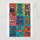 Beats en beesten briefkaart (Voorkant)