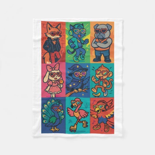 Beats en beesten fleece deken (Voorkant)