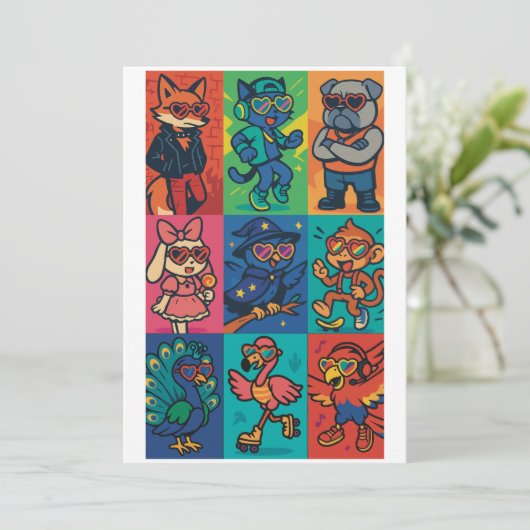 Beats en beesten kaart (Staand voorkant)