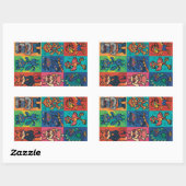 Beats en beesten rechthoekige sticker (Vel)