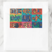 Beats en beesten rechthoekige sticker (Tas)