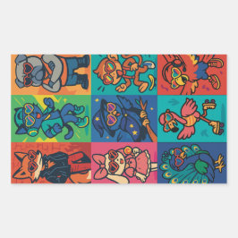 Beats en beesten rechthoekige sticker