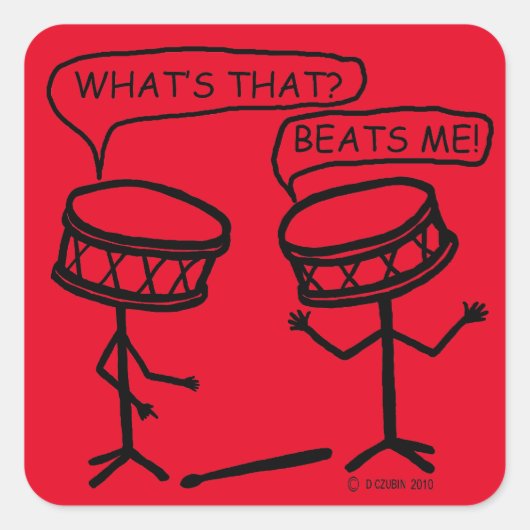 Beats me Square Sticker (Voorkant)