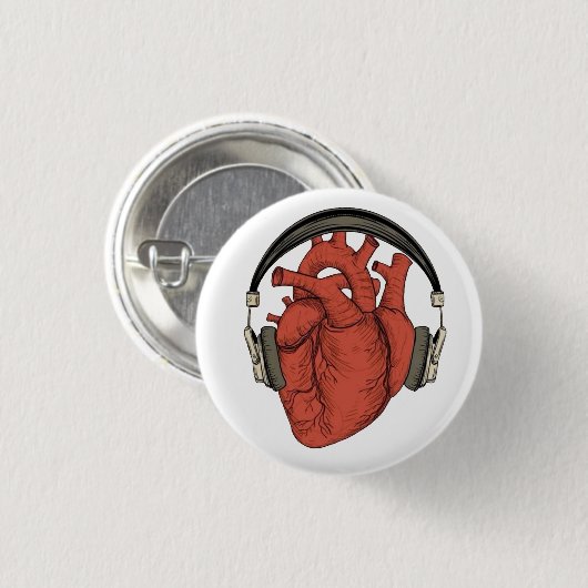 Beats of the Heart Ronde Button 3,2 Cm (Voorkant /achterkant)