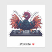 Beats or Eats, Thanksgiving Turkije DJ Sticker (Vel)