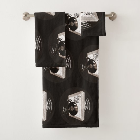 BEATS SKILL LYRICS OP PLATENSPELER HIP HOP BAD HANDDOEK (Insitu)