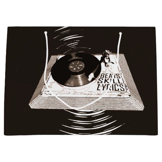 BEATS SKILL LYRICS OP PLATENSPELER HIP HOP GROOT CADEAUZAKJE (Voorkant)