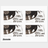 BEATS SKILL LYRICS RECORD PLAYER RECHTHOEKIGE STICKER (Vel)