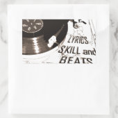 BEATS SKILL LYRICS RECORD PLAYER RECHTHOEKIGE STICKER (Tas)