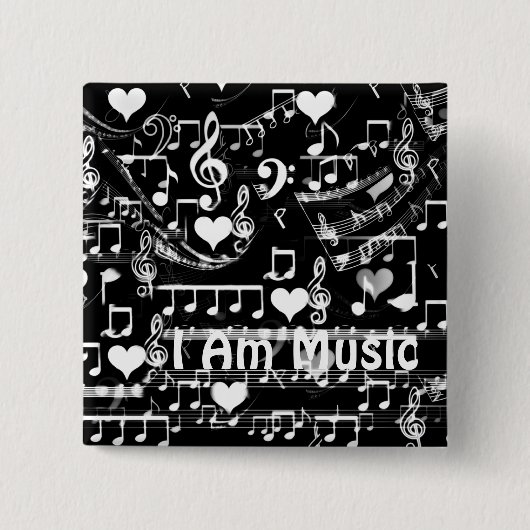 Beats van mijn hart_ vierkante button 5,1 cm (Voorkant)